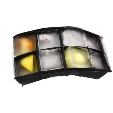 Imagem de Forma De Gelo Silicone 4/6/8 Cubos Drink Whisky Flexível E Resistente(Forma com 8 cubos)