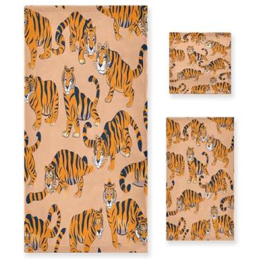 Imagem de xigua Conjunto de toalhas de banheiro Cute Tigers toalha de banho macia absorvente de 3 peças toalha de mão toalhas decorativas para banheiro, academia, hotel, praia, piscina