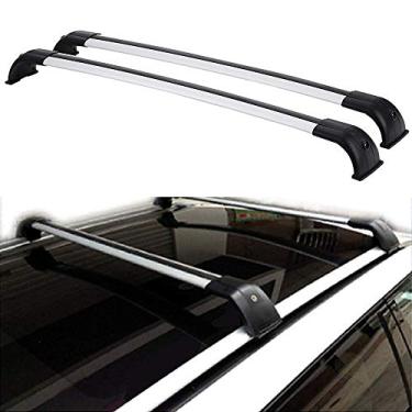 Imagem de YiXi-Partswell 2 peças de rack de teto travável barras transversais bagageiro alumínio apto para Discovery 3 LR3 2003-2009 - Prata