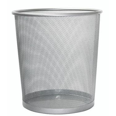Imagem de Lixeira Com Tela Sem Tampa Silver 9 L - Mimo Style - Alx04S
