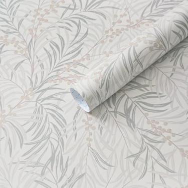 Imagem de Ismoon Papel de parede boêmio descasque e cole papel de parede botânico verde empoeirado 44 cm x 32 m folha neutra removível à prova d'água papel de contato verde para quarto cozinha locatário