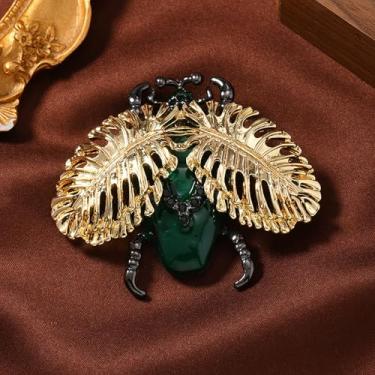 Imagem de Broche de inseto de strass fofo, broche de lapela de besouro esmaltado de desenho animado, joia de inseto da sorte de liga para jaqueta e bolsa de cachecol, Small, Metal, não