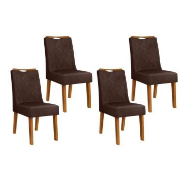 Imagem de Cadeira De Cozinha Stela Kit 4 Un Ipe Suede Moca