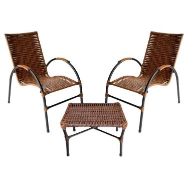 Imagem de Conjunto De Mesa De Centro E 2 Cadeiras ônix área Externa Argila