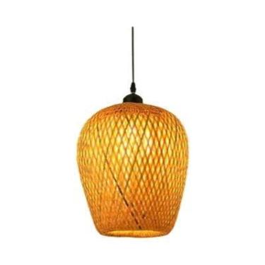 Imagem de Luminária Pendente Artesanal De Bambu Com LED, Lustre De Teto Em Ratta