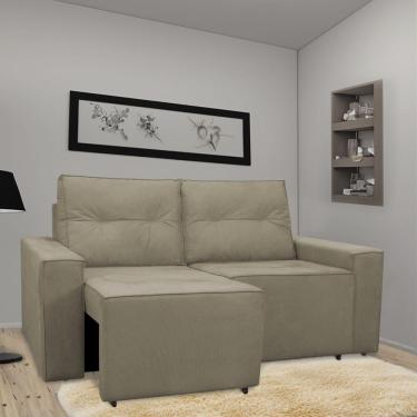 Imagem de Sofá Retrátil Polo 1,80m Confortavel Para Sala Suede Herrero Cor:cappuccino