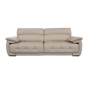 Imagem de Sofá Retrátil E Reclinável De Couro Filipinas 2,60 M Manteiga Pigmentado - Mempra Design