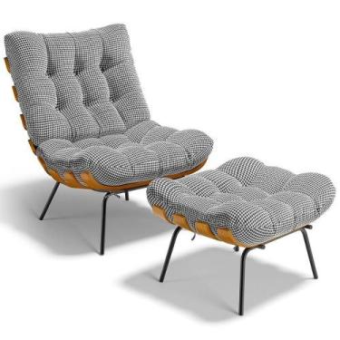 Imagem de Poltrona Costela L02 Com Puff Pied Poule - Lyam Decor