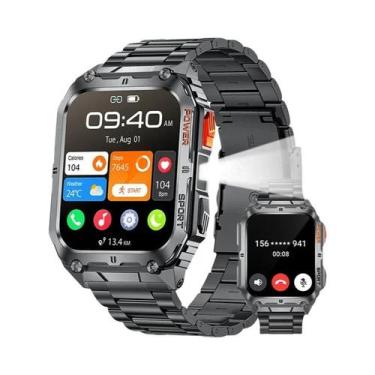 Imagem de Relógio Inteligente Militar Masculino À Prova d'Água Com Lanterna LED,