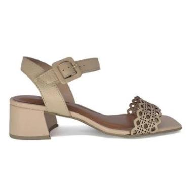 Imagem de Sandália Bottero Salto Grosso Couro Brown Sugar 374002-3-Feminino