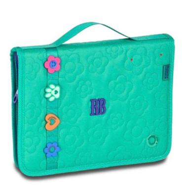 Imagem de Estojo Fichário Verde 96 Pens Flower Power Rb26233 - Rebecca Bonbon