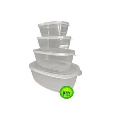 Imagem de Conjunto 4 Peças Potes Plásticos Transparente Bpa Free - Geral