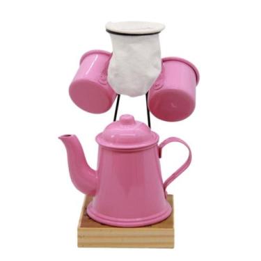 Imagem de Xícara Café Goumert, Suporte, Coador, c/ 2 Canecas 80ml, Bule 270ml Ro