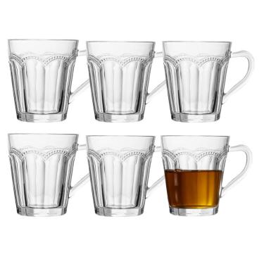Imagem de Jogo 6 Xícara De Chá Café Belle Epoque Vidro Resistente Transparente 180ml Lyor