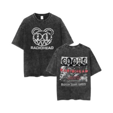 Imagem de Camiseta Unissex Oversized De Algodão Lavado Da Banda De Rock Radiohea