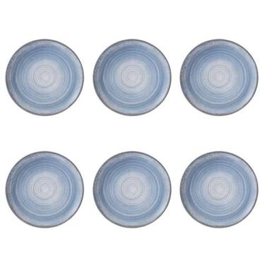 Imagem de Conjunto de Pratos de Sobremesa 06 Peças Esfera Azul Celeste Schmidt