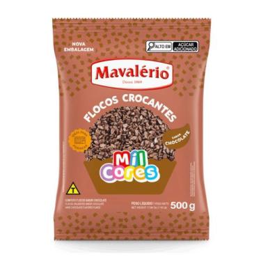 Imagem de Flocos Crocante Sabor Chocolate 500g Mavalério Brigadeiros Doces