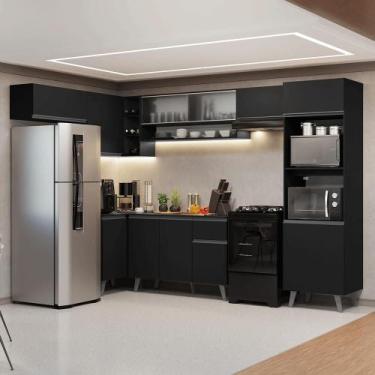 Imagem de Armário de Cozinha Completa de Canto 465 cm Preto Nice Madesa 08, Pret