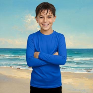 Imagem de Camisa Térmica Infantil Menino Manga Longa Proteção Solar Segunda Pele