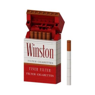 Imagem de Caixa De Cigarros Vermelha, Amarela E Verde, Blocos De Montar Criativo