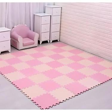 Imagem de Kit 10 Tatames Eva Premium 50X50 Rosa Academia Pilates Envio Imediato 