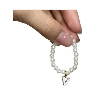 Imagem de Colar Pingente Labubu V4 Mini 4.0 Com Pérola E Letra, Acessório Para R