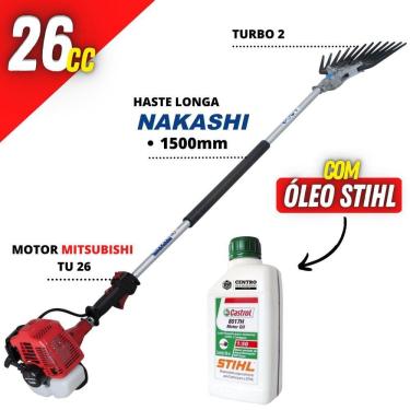 Imagem de Derriçadeira Profissional Nakashi Com Motor Mitsubishi Haste Longa e Maozinha de Garra...