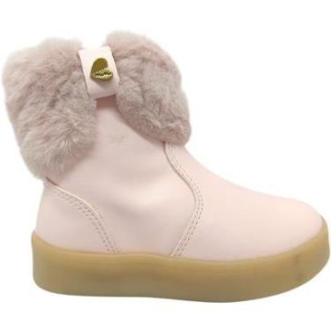 Imagem de Bota Infantil Menina Casual Dia a Dia Passeio Escola Com Pelinho Cano Baixo Com Zíper Conforto Mini-Feminino