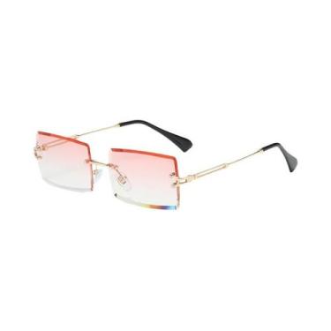 Imagem de Óculos De Sol Unissex Retangulares Sem Armação Com Lentes Gradientes P