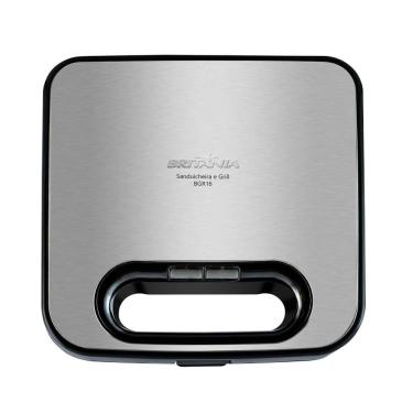 Imagem de Sanduicheira/Grill Britânia BGR16 | 2 em 1, Redstone, Inox/Preto