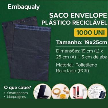 Imagem de Saco Envelope de Segurança Plástico Reciclável Envio kit 1000 UNI Corr