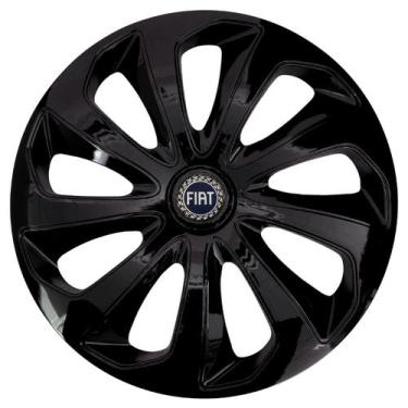 Imagem de Calota esportiva velox 14 black + emblema resinado fiat azul - Garagem