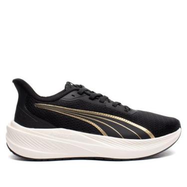 Imagem de Tênis Feminino Puma Dasher Lite WNS Esportivo Preto/Dourado, Preto, Do