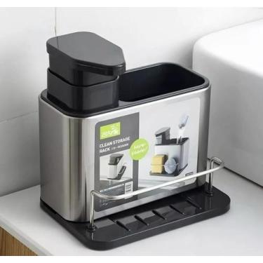 Imagem de Porta Detergente Dispenser Sabão Liquido Esponja Bucha Inox - INPORTS
