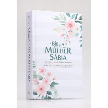 Imagem de A Bíblia de Estudo da Mulher Sábia Floral Branca- CD - SBB