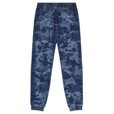 Imagem de Calça Jogger Jeans Comfort Infantil Menino Brandili, 1, Azul