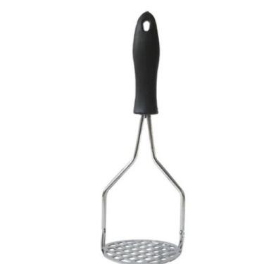 Imagem de Amassador Manual De Batata Cabo Preto - Espremedor P/ Purê Inox - Cois