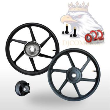 Imagem de Par De Rodas Fan Titan Cg 125 2000 A 2008 Pretas fabreck novas par Fab