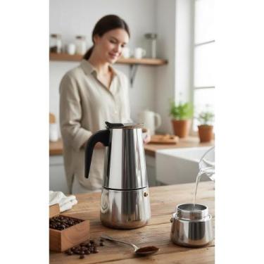 Imagem de Cafeteira Italiana Inox 6 Xícaras - Café Rápido e Puro - Congratulatio