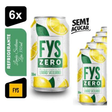 Imagem de Refrigerante Fys Zero Limão Siciliano 350ml Kit 6 Unidades