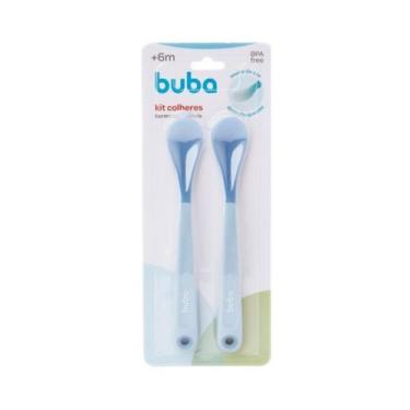 Imagem de Kit 2 Colheres Termossensíveis Azul Buba - Bebê Introdução Alimentar