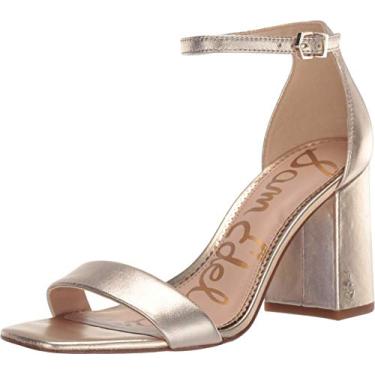 Imagem de Sam Edelman Sandálias Daniella femininas, Molten Gold Soft Metallic Sheep Leather, 8 Wide
