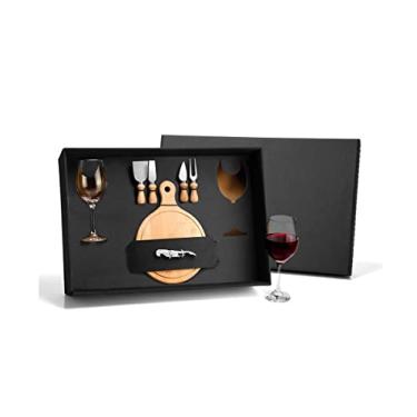 Imagem de Kit Queijo e Vinho Welf com Tábua Redonda 8 Peças
