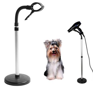 Imagem de Suporte Secador Cachorro Gato Pet Shop Bancada Flexivel Chao Ajustavel Salao Giratorio