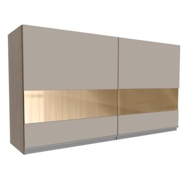 Imagem de Armário Aéreo Madesa Glamy 120 cm 2 Portas com Vidro - Rustic/Crema