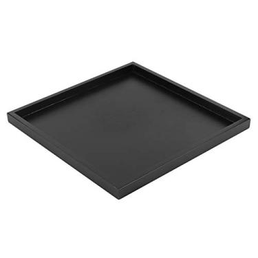 Imagem de Bandeja de servir de madeira sólida,bandeja de chá, bandeja de comida, madeira quadrada antiderrapante chá café lanche comida bandeja de servir para restaurante de cozinha doméstica (30 cm, preto)
