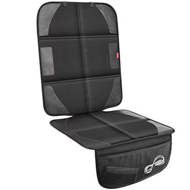 Imagem de Luilanc Protetor de assento de carro com acolchoamento mais grosso, tecido impermeável 600D protetor de assento infantil com bolsos de armazenamento, capa antiderrapante reforçada para animais de estimação (1 pacote, preto)