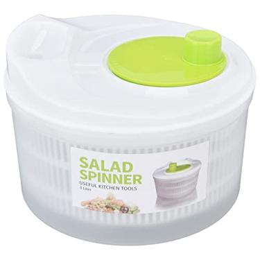 Imagem de Girador de salada,secador de vegetais 3L escorredor de salada multifuncional f¨¢cil de usar Lavador de vegetais girador de alface com tigela Sistema de drenagem de ¨¢gua f¨¢cil e armazenamento comp,