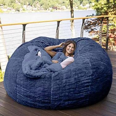 Imagem de Tingpai Home Sponge Bed Bean Bag Capa de cadei Slipcover Quarto Duplo Va nda Sofá G nde Redondo Capa ia Fofa Sem Recheios Apenas Capa