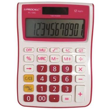 Imagem de Calculadora Mesa Pink Ref.Pc100-P Procalc